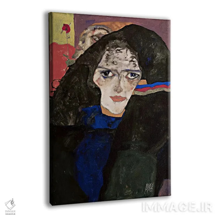 تابلو زن سوگوار اثر اگون شیله (نقاش اتریشی) - نمای پرسپکتیو محصول