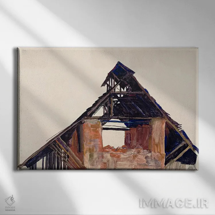 تابلو شیروانی قدیمی اثر اگون شیله (نقاش اتریشی) - نمای روبهرو روی دیوار