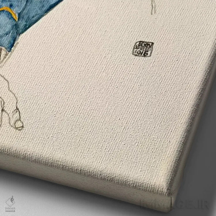 تابلو سرجوخه داوطلب یکساله اثر اگون شیله (نقاش اتریشی) - نمای نزدیک بافت بوم