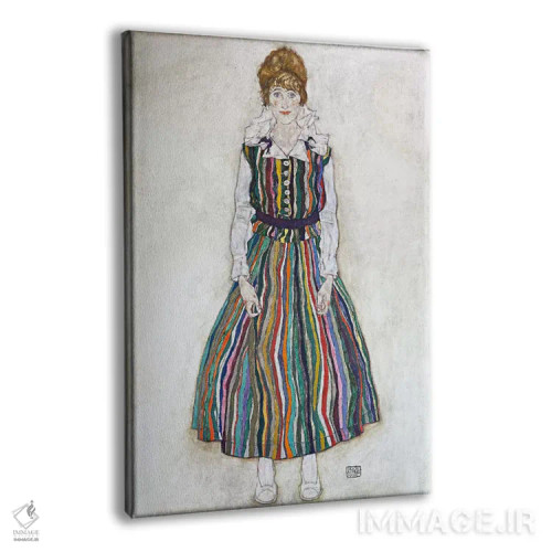 تابلو پرتره ادیت (همسر هنرمند) اثر اگون شیله (نقاش اتریشی) - نمای پرسپکتیو محصول