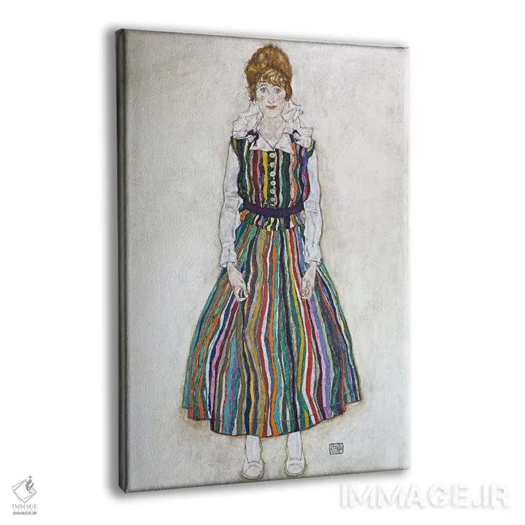 تابلو پرتره ادیت (همسر هنرمند) اثر اگون شیله (نقاش اتریشی) - نمای پرسپکتیو محصول