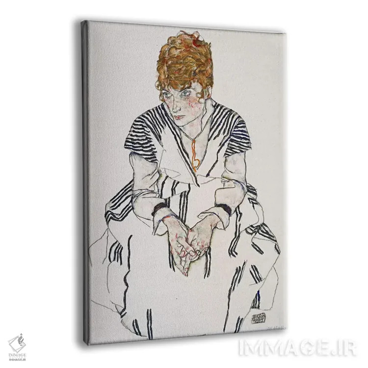 تابلو Adele Harms,پرتره خواهرزن هنرمند، آدل هارمس اثر اگون شیله (نقاش اتریشی) - نمای پرسپکتیو محصول