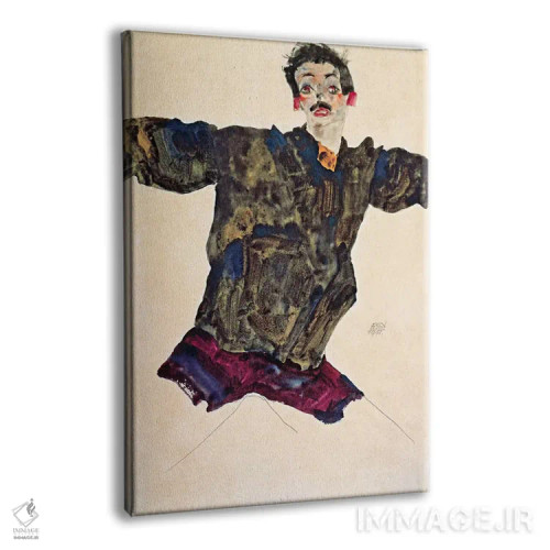 تابلو خودنگاره با دستان باز اثر اگون شیله (نقاش اتریشی) - نمای پرسپکتیو محصول