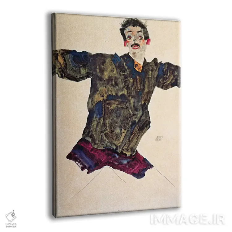 تابلو خودنگاره با دستان باز اثر اگون شیله (نقاش اتریشی) - نمای پرسپکتیو محصول