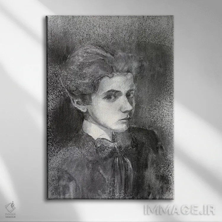 تابلو خودنگاره چهارم اثر اگون شیله (نقاش اتریشی) - نمای روبهرو روی دیوار