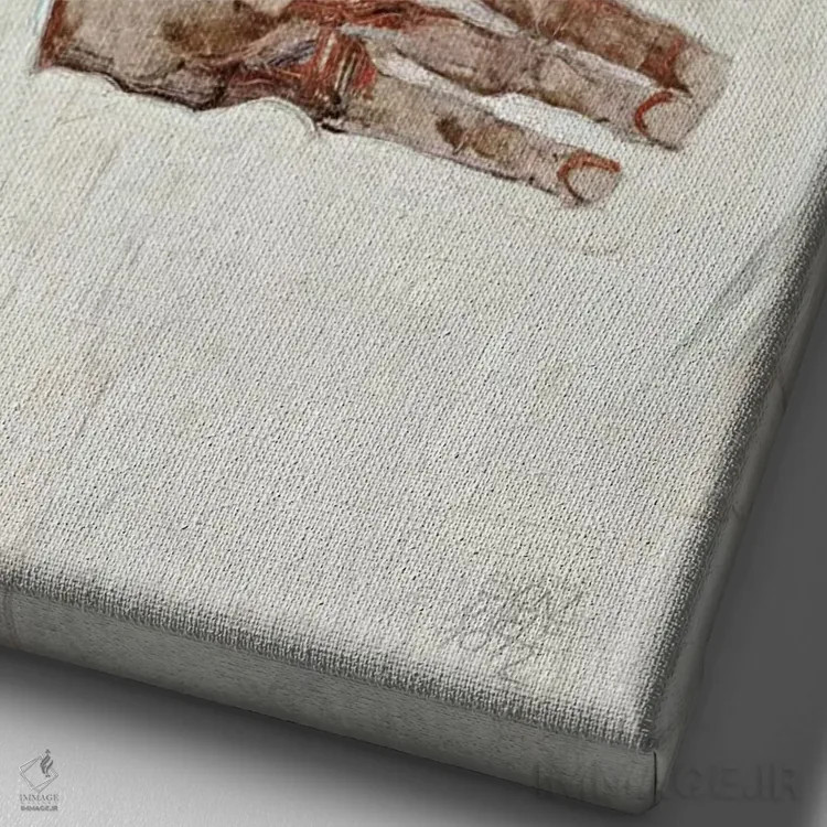 تابلو خودنگاره با سر پایین اثر اگون شیله (نقاش اتریشی) - نمای نزدیک بافت بوم