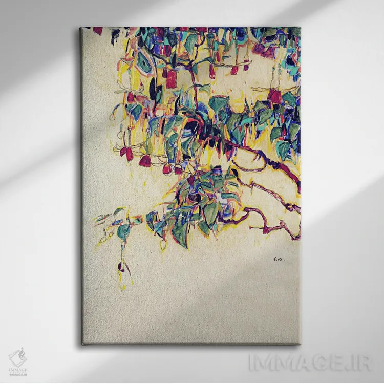 تابلو درخت خورشید اثر اگون شیله (نقاش اتریشی) - نمای روبهرو روی دیوار