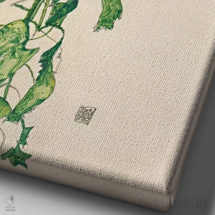 تابلو آفتابگردانها ۲ اثر اگون شیله (نقاش اتریشی) - نمای نزدیک بافت بوم