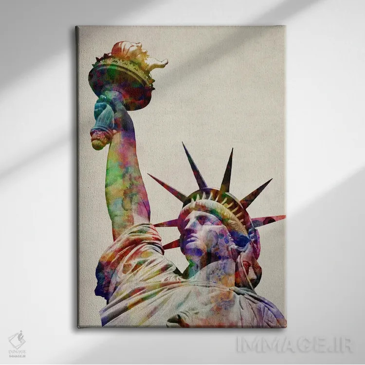 تابلو تندیس آزادی (آمریکا) اثر مایکل تامپست - نمای روبهرو روی دیوار