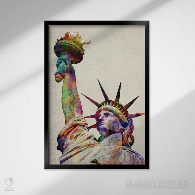 تابلو تندیس آزادی (آمریکا) اثر مایکل تامپست - نمای قابدار مشکی
