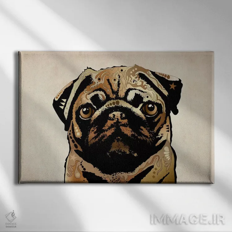 تابلو سگ پاگ اثر مایکل تامپست - نمای روبهرو روی دیوار