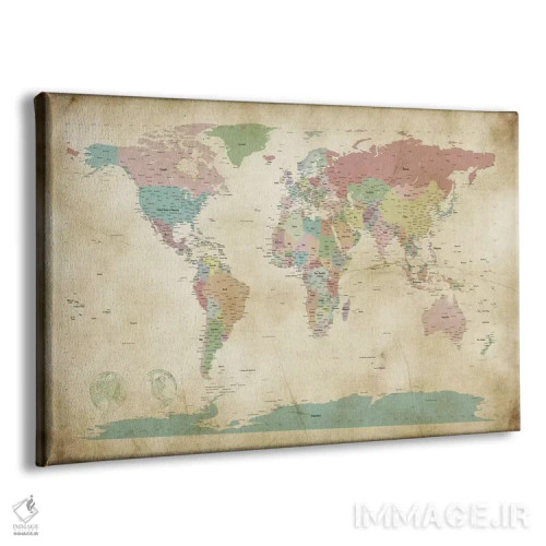 تابلو نقشهٔ شهرهای جهان اثر مایکل تامپست - نمای پرسپکتیو محصول