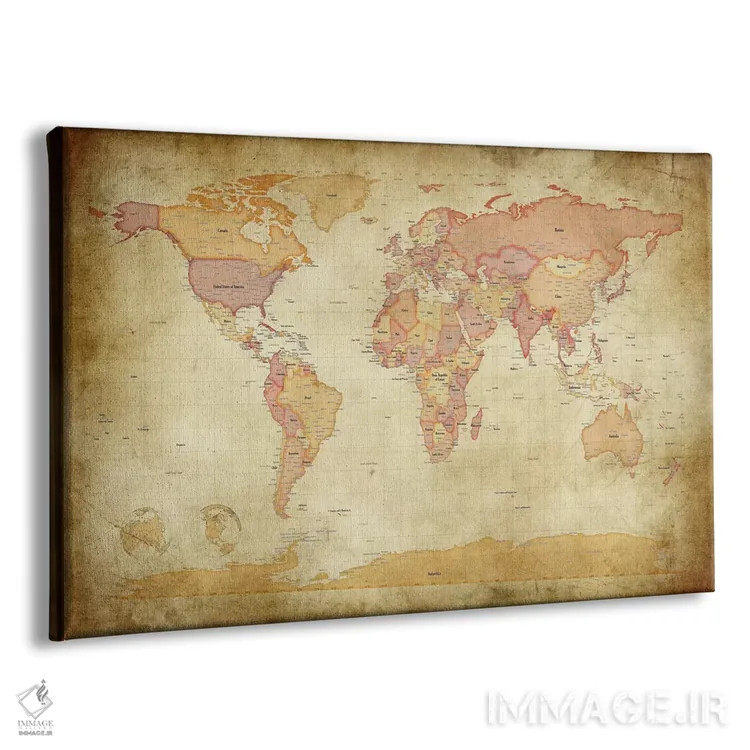 تابلو نقشهٔ جهان ۲ اثر مایکل تامپست - نمای پرسپکتیو محصول