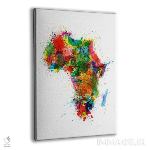 تابلو نقشهٔ آفریقا با پاشش رنگ اثر مایکل تامپست - نمای پرسپکتیو محصول