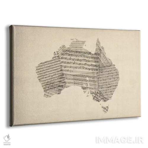 تابلو نقشهٔ نت موسیقی استرالیا اثر مایکل تامپست - نمای پرسپکتیو محصول