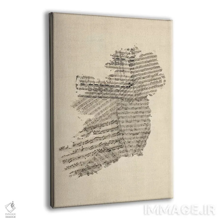 تابلو نقشهٔ نت موسیقی ایرلند اثر مایکل تامپست - نمای پرسپکتیو محصول