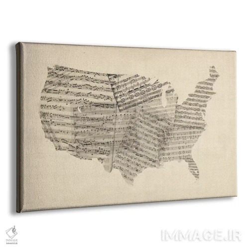تابلو نقشهٔ نت موسیقی ایالات متحده اثر مایکل تامپست - نمای پرسپکتیو محصول