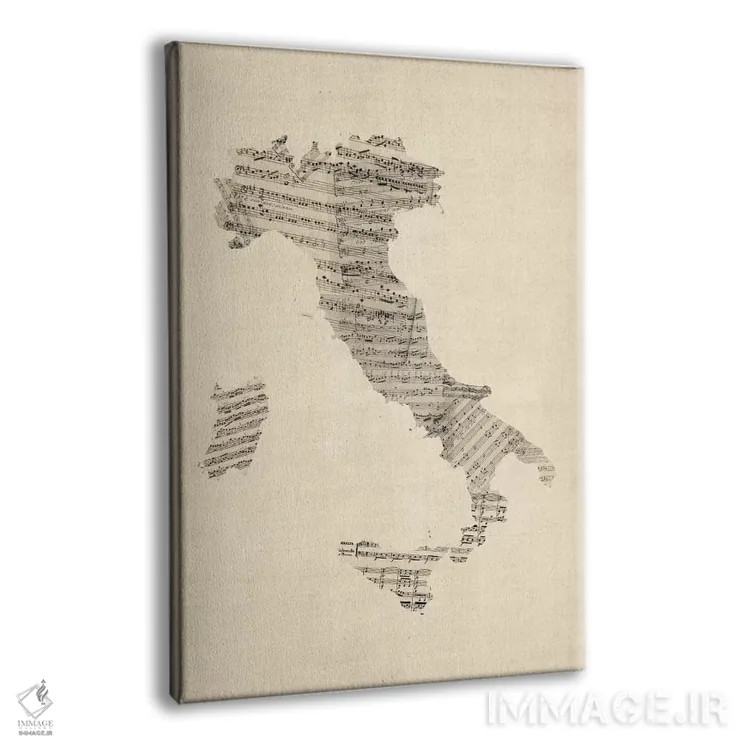 تابلو نقشهٔ نت موسیقی ایتالیا اثر مایکل تامپست - نمای پرسپکتیو محصول
