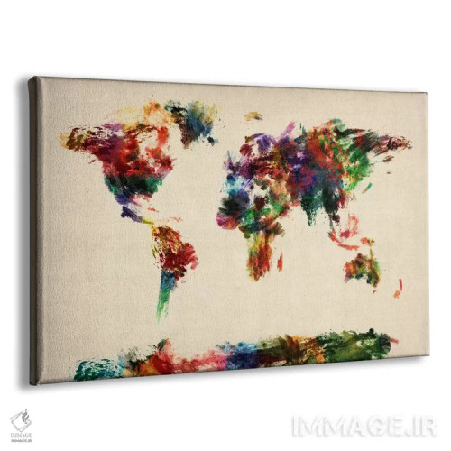 تابلو نقشهٔ انتزاعی مارپیچ جهان اثر مایکل تامپست - نمای پرسپکتیو محصول