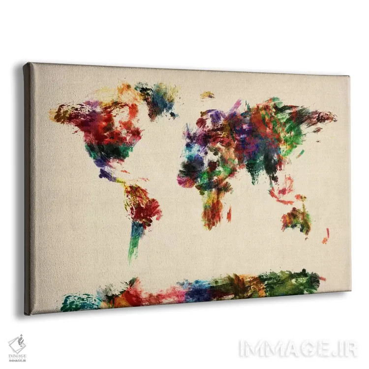 تابلو نقشهٔ انتزاعی مارپیچ جهان اثر مایکل تامپست - نمای پرسپکتیو محصول