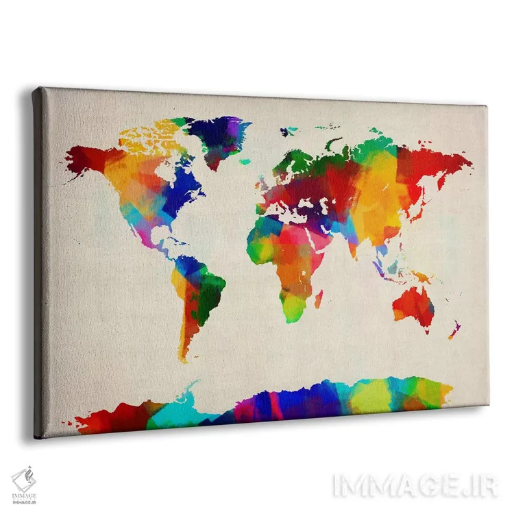 تابلو نقشهٔ جهان ۴ اثر مایکل تامپست - نمای پرسپکتیو محصول