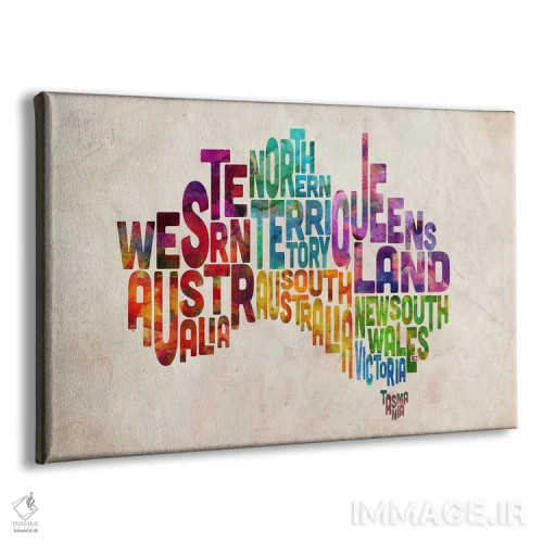 تابلو نقشهٔ تایپوگرافی استرالیا اثر مایکل تامپست - نمای پرسپکتیو محصول