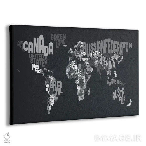 تابلو نقشهٔ تایپوگرافی جهان ۷ اثر مایکل تامپست - نمای پرسپکتیو محصول