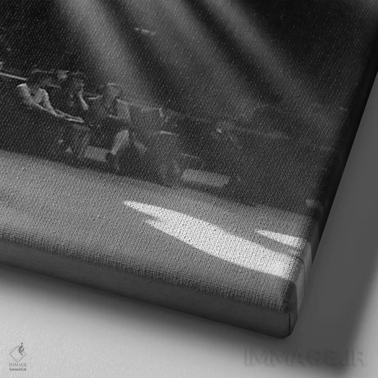 تابلو ایستگاه اتحادیه شیکاگو اثر جک دلانو - نمای نزدیک بافت بوم