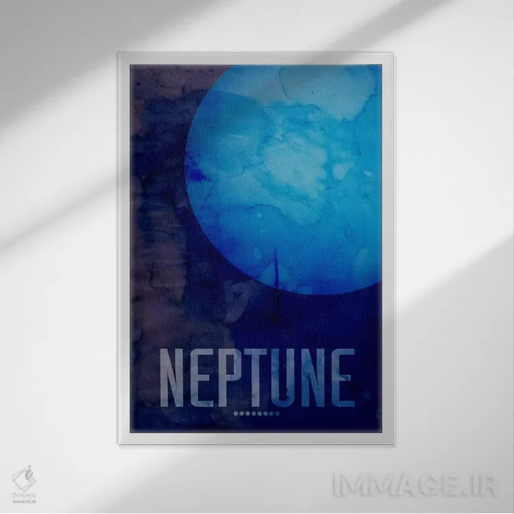 تابلو سیاره نپتون اثر مایکل تامپست - نمای قابدار سفید