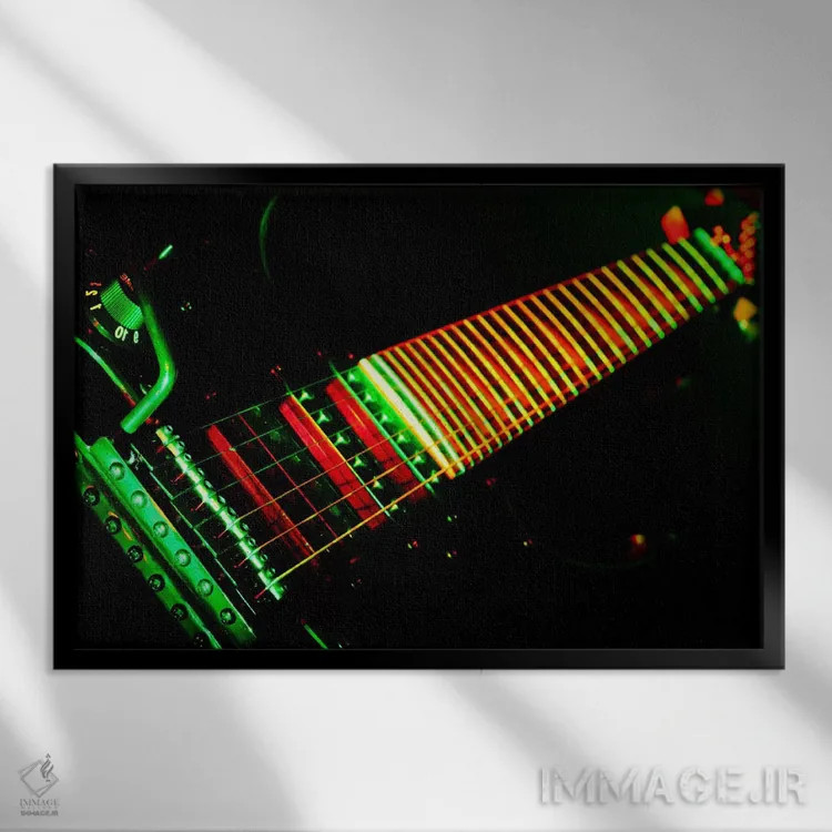 تابلو گیتار فانکی اثر هنرمند ناشناس - نمای قابدار مشکی