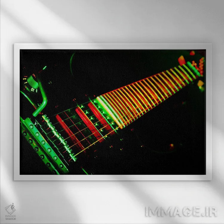 تابلو گیتار فانکی اثر هنرمند ناشناس - نمای قابدار سفید