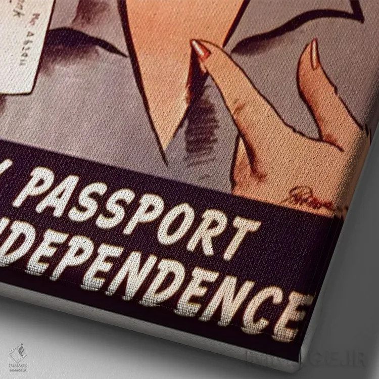 تابلو پوستر قدیمی "تو نمیتوانی عشق بخری" اثر هنرمند ناشناس - نمای نزدیک بافت بوم