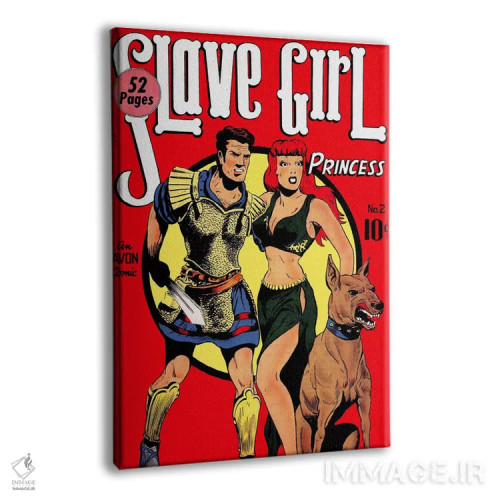 تابلو پوستر قدیمی کمیک "دختر برده (شاهزاده)" اثر هنرمند ناشناس - نمای پرسپکتیو محصول