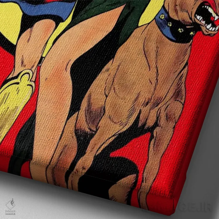 تابلو پوستر قدیمی کمیک "دختر برده (شاهزاده)" اثر هنرمند ناشناس - نمای نزدیک بافت بوم