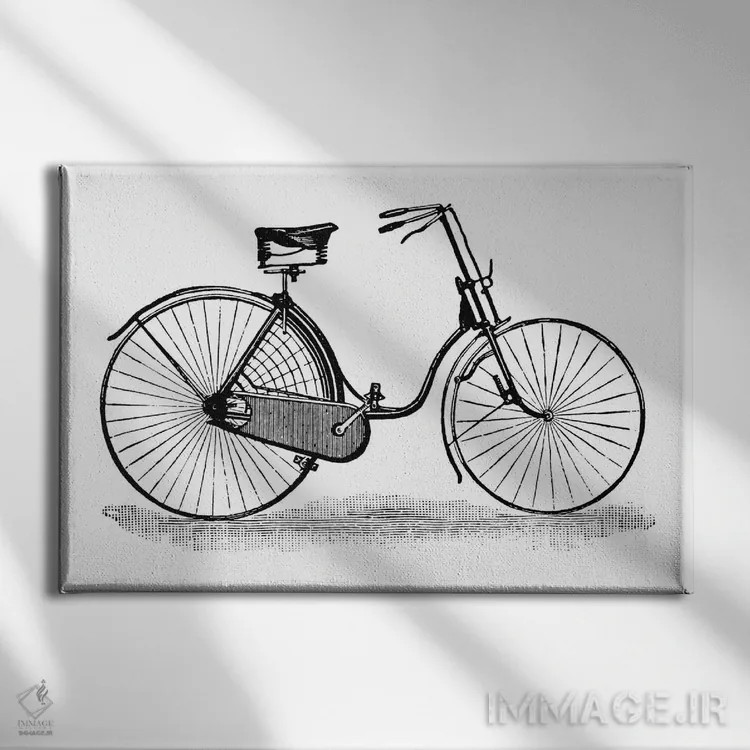 تابلو پوستر قدیمی دوچرخه امن بانوان اثر هنرمند ناشناس - نمای روبهرو روی دیوار