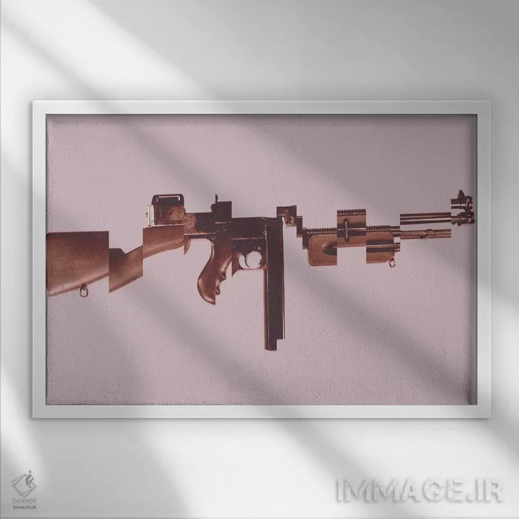 تابلو اسباببازی گنگستر (مسلسل) اثر فایو بای فایو کالکتیو - نمای قابدار سفید