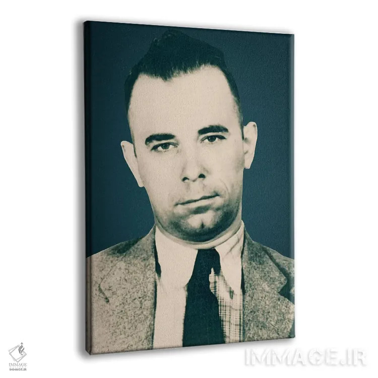 تابلو جان دیلینجر (۱۹۰۳–۱۹۳۴) – عکس بازداشت گنگستر اثر فایو بای فایو کالکتیو - نمای پرسپکتیو محصول