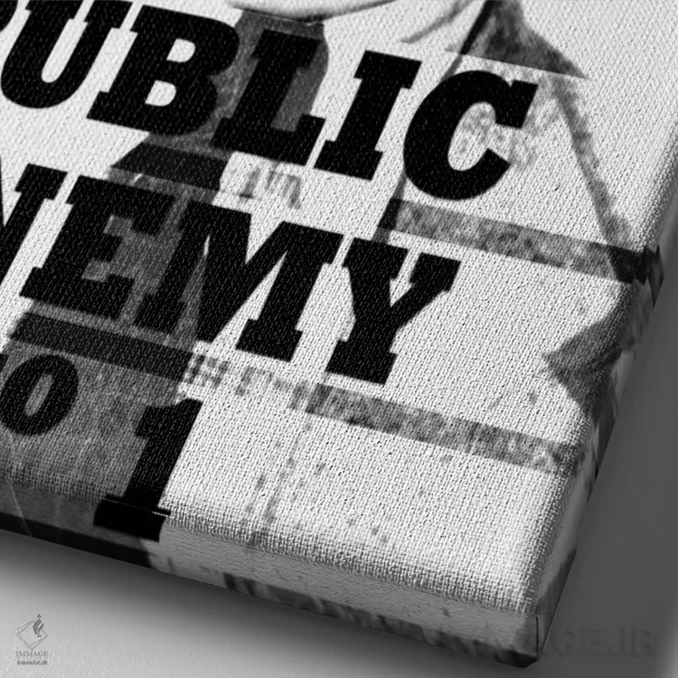 تابلو جان دیلینجر؛ دشمن عمومی شماره ۱ اثر فایو بای فایو کالکتیو - نمای نزدیک بافت بوم