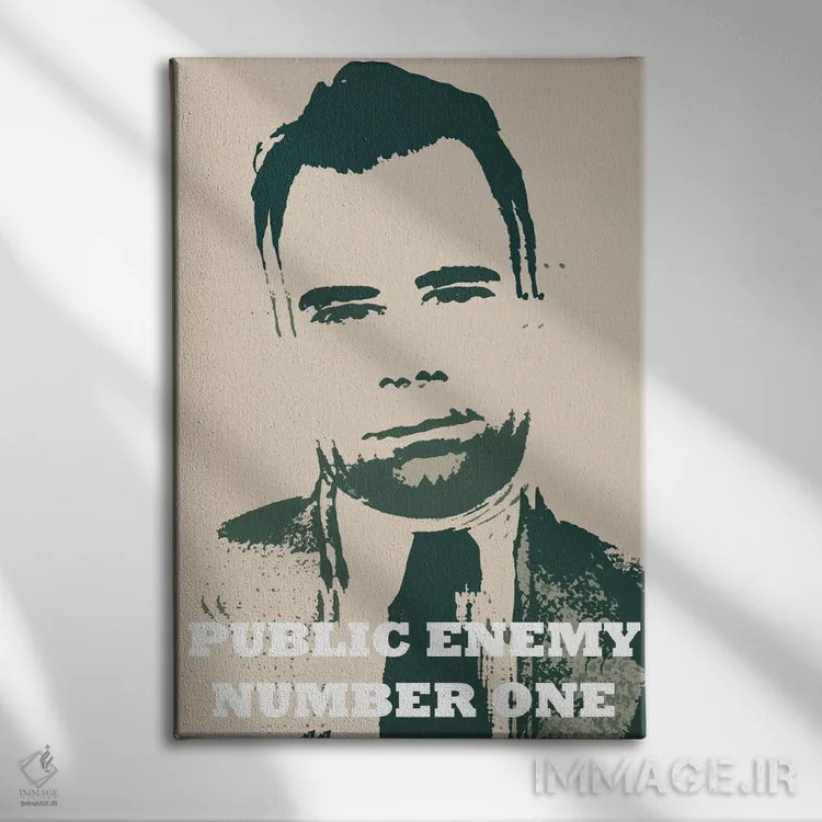 تابلو جان دیلینجر (۱۹۰۳–۱۹۳۴) اثر فایو بای فایو کالکتیو - نمای روبهرو روی دیوار