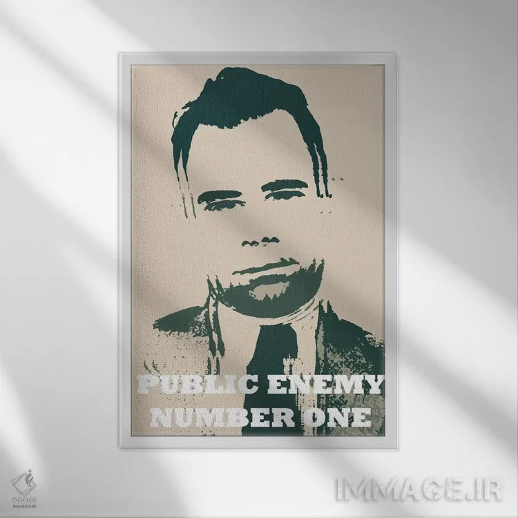 تابلو جان دیلینجر (۱۹۰۳–۱۹۳۴) اثر فایو بای فایو کالکتیو - نمای قابدار سفید