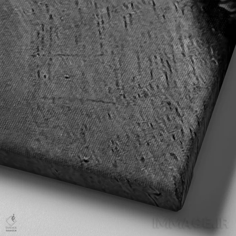 تابلو سلاح ویرانگر (تفنگ) اثر هنرمند ناشناس - نمای نزدیک بافت بوم