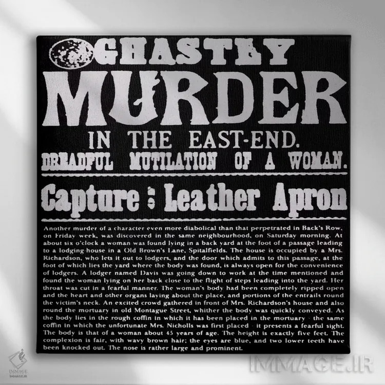 تابلو قتل وحشتناک در ایستاند (لندن) اثر هنرمند ناشناس - نمای روبهرو روی دیوار