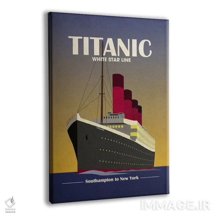 تابلو کشتی اقیانوسپیمای تایتانیک (آرت دکو) اثر مایکل تامپست - نمای پرسپکتیو محصول