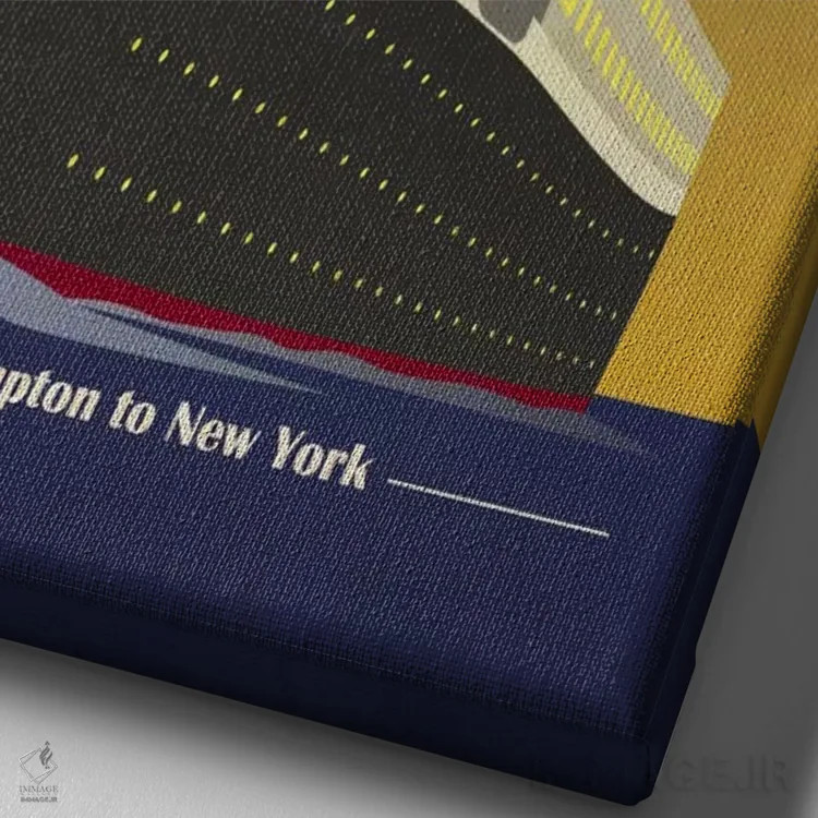 تابلو کشتی اقیانوسپیمای تایتانیک (آرت دکو) اثر مایکل تامپست - نمای نزدیک بافت بوم