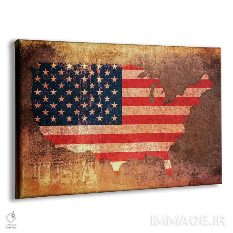 تابلو نقشهٔ پرچم ایالات متحده اثر مایکل تامپست - نمای پرسپکتیو محصول