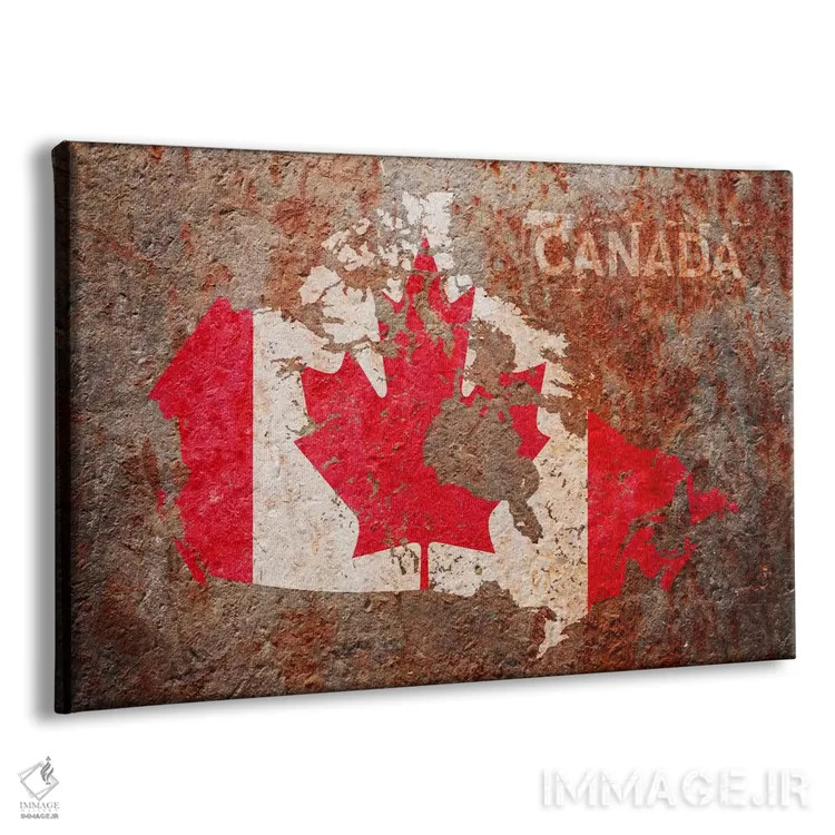 تابلو نقشهٔ پرچم کانادا اثر مایکل تامپست - نمای پرسپکتیو محصول