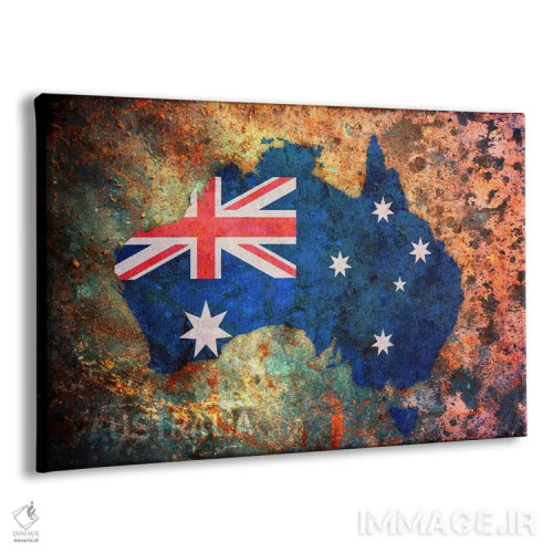 تابلو نقشهٔ پرچم استرالیا اثر مایکل تامپست - نمای پرسپکتیو محصول