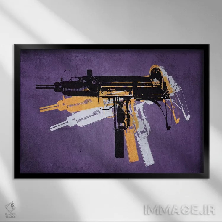 تابلو مسلسل یوزی روی زمینه بنفش اثر مایکل تامپست - نمای قابدار مشکی