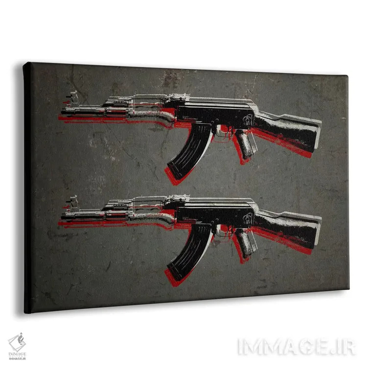 تابلو تفنگ تهاجمی کلاشینکف AK47 اثر مایکل تامپست - نمای پرسپکتیو محصول