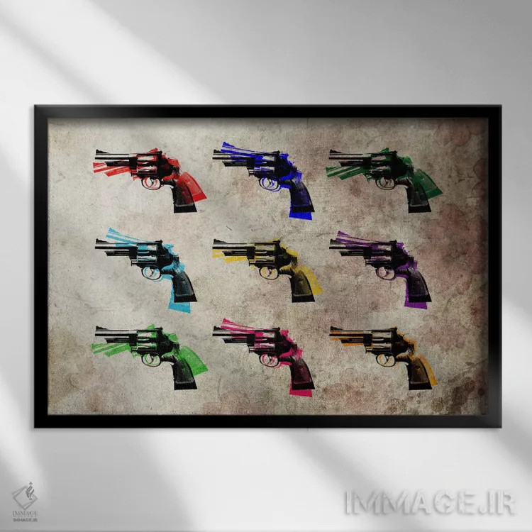 تابلو نه هفتتیر اثر مایکل تامپست - نمای قابدار مشکی